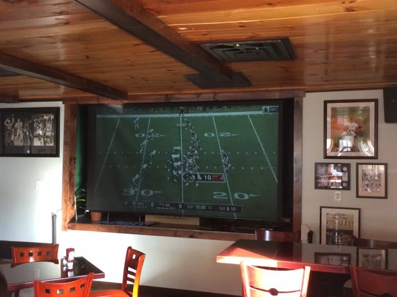 Big screen TV for watching sports at Grove Street Tavern